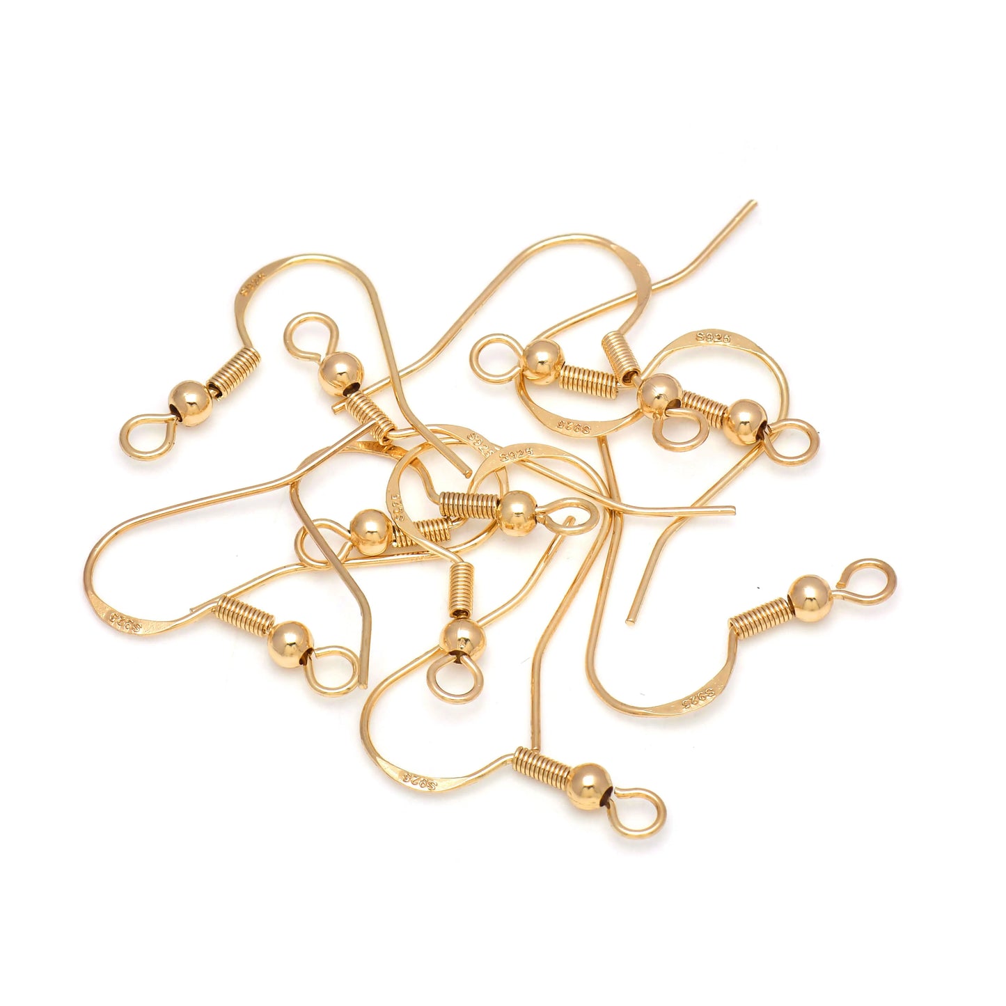 50pcs 925 Silver Plated Earring Hooks, Hypoallergenic Fish Hook DIY Earring Findings Jewelry Making Supplies