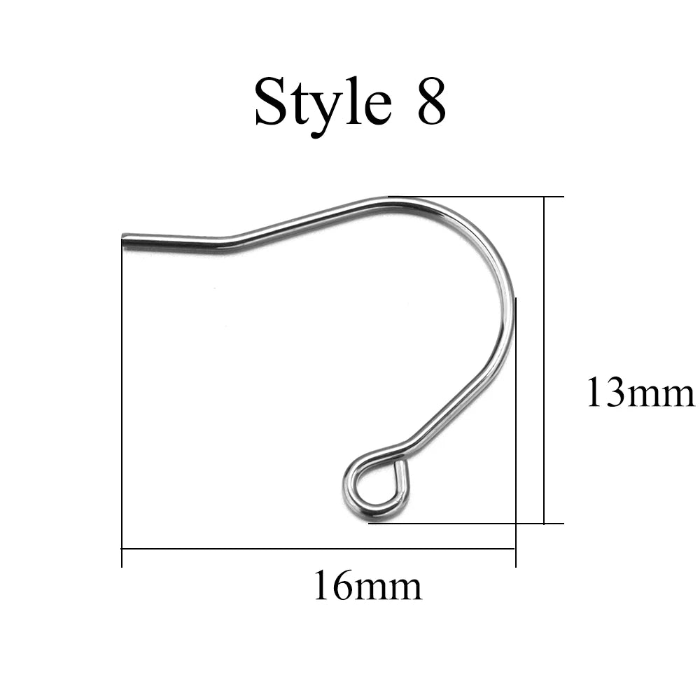 50pcs/Lot Hypoallergenic Stainless Steel Earring Hooks For Jewelry Making Ear Hook Diy Earrings Earwire Clasps Accessories