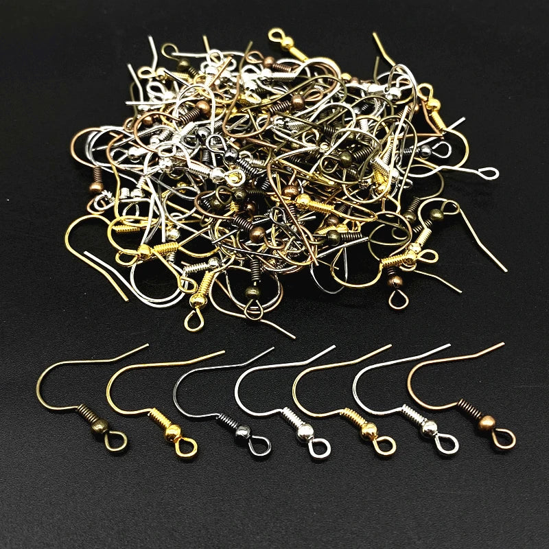 50pcs/lot 20x17mm Gold Color Silver Ear Hooks Earrings Clasps Findings Jewelry Making Accessories Earring DIY