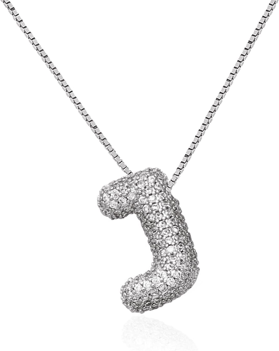 Bubble Letter Necklace Balloon Initial Necklaces for Women Dainty Alphabet Pendant 14K Gold Plated Puffy Name Personalized Jewelry