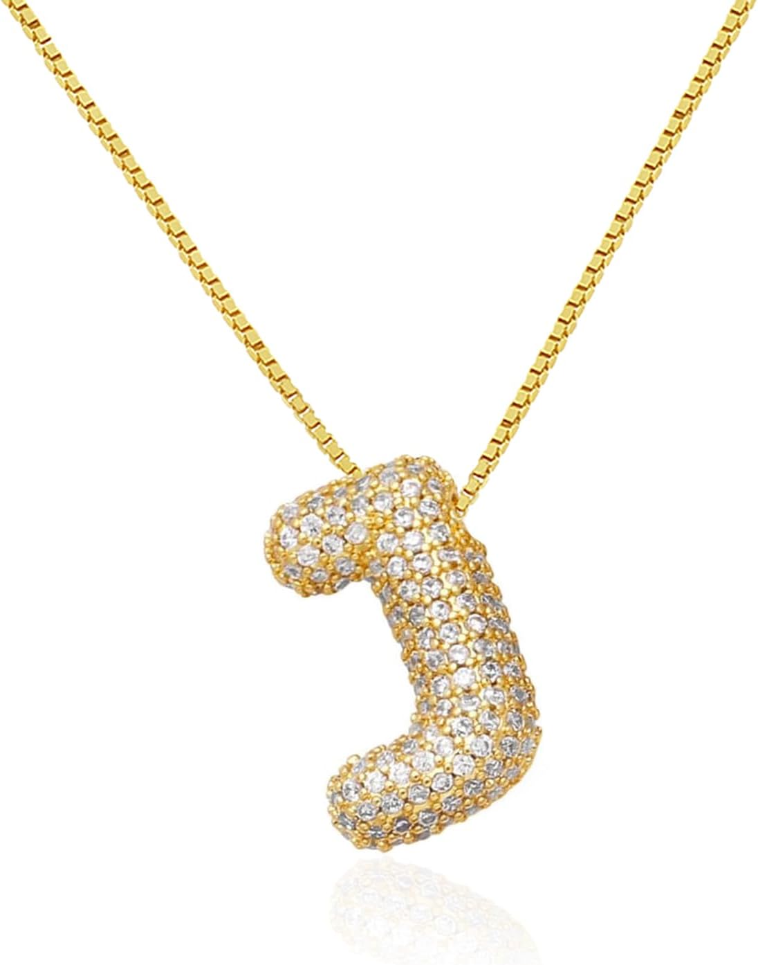 Bubble Letter Necklace Balloon Initial Necklaces for Women Dainty Alphabet Pendant 14K Gold Plated Puffy Name Personalized Jewelry