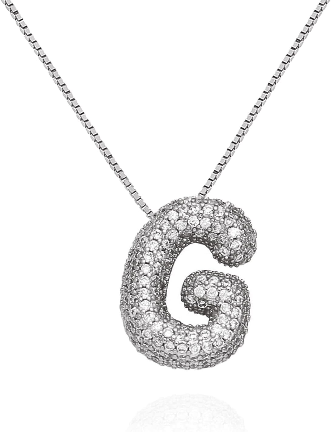 Bubble Letter Necklace Balloon Initial Necklaces for Women Dainty Alphabet Pendant 14K Gold Plated Puffy Name Personalized Jewelry