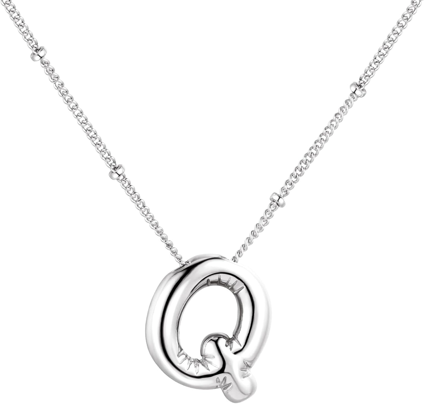 Bubble Letter Necklace Balloon Initial Necklaces for Women Dainty Alphabet Pendant 14K Gold Plated Puffy Name Personalized Jewelry
