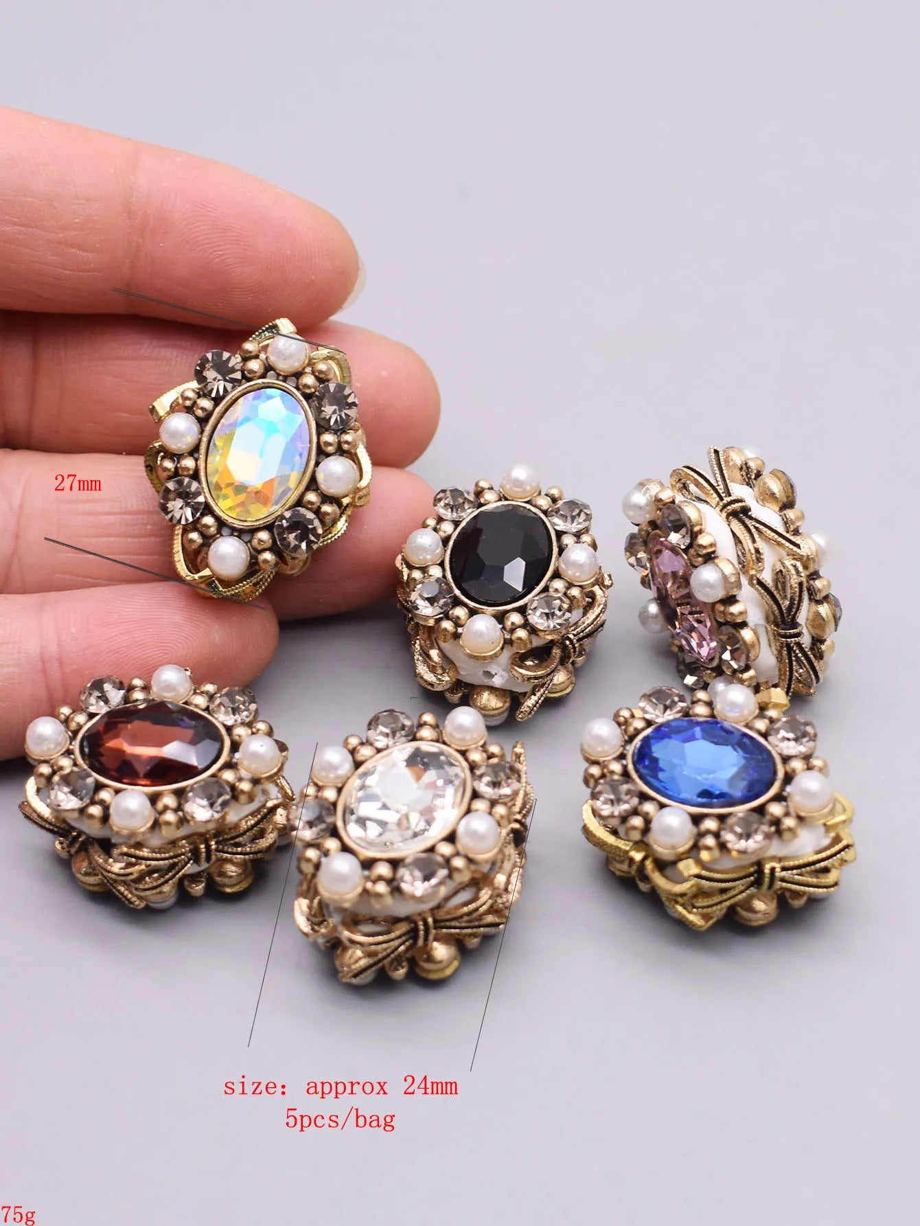 5pcs/bag Handmade Butterfly Round Flower Ball Heart Beads for Jewelry Making DIY Phone Chain Bead Pen Accessories