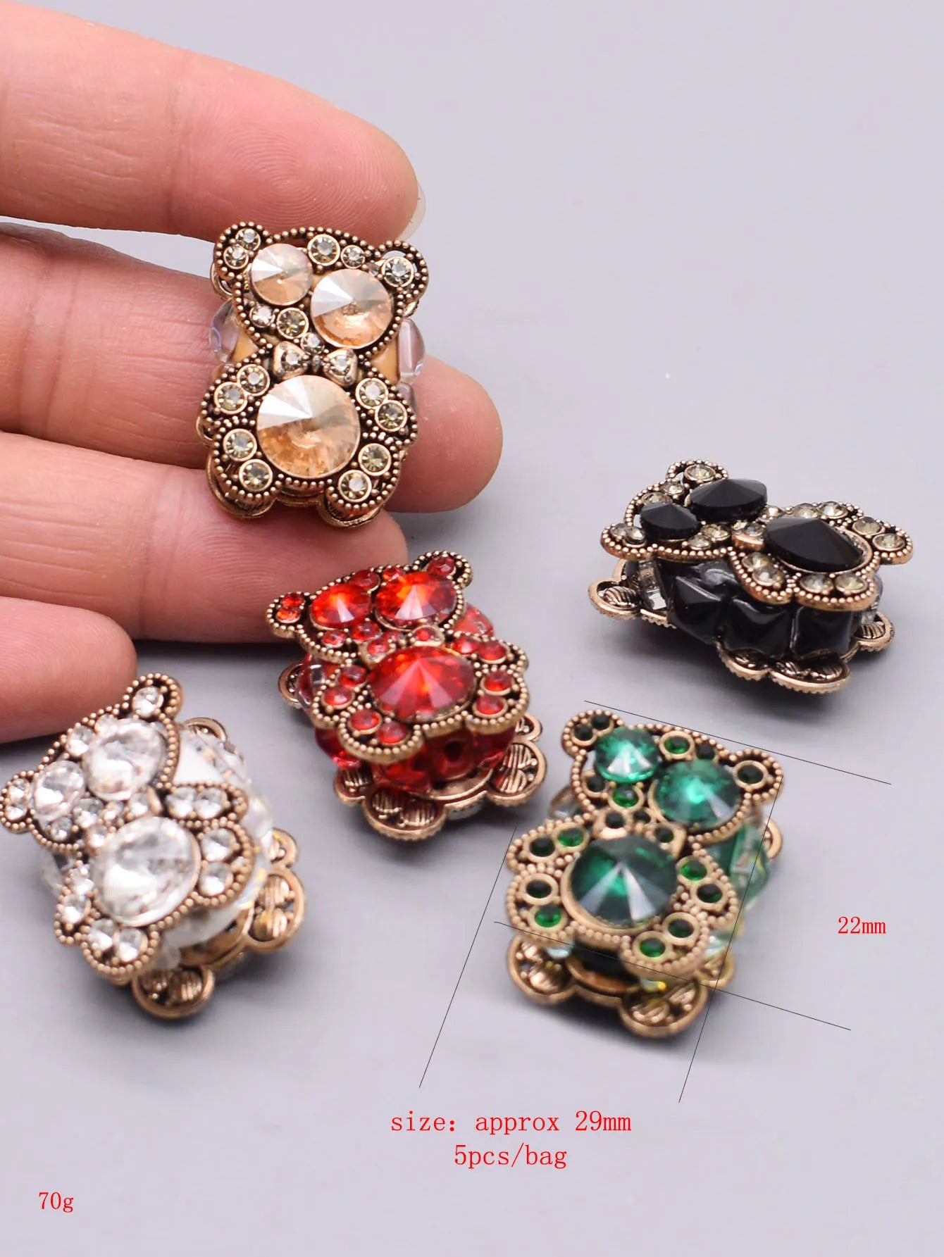 5pcs/bag Handmade Butterfly Round Flower Ball Heart Beads for Jewelry Making DIY Phone Chain Bead Pen Accessories
