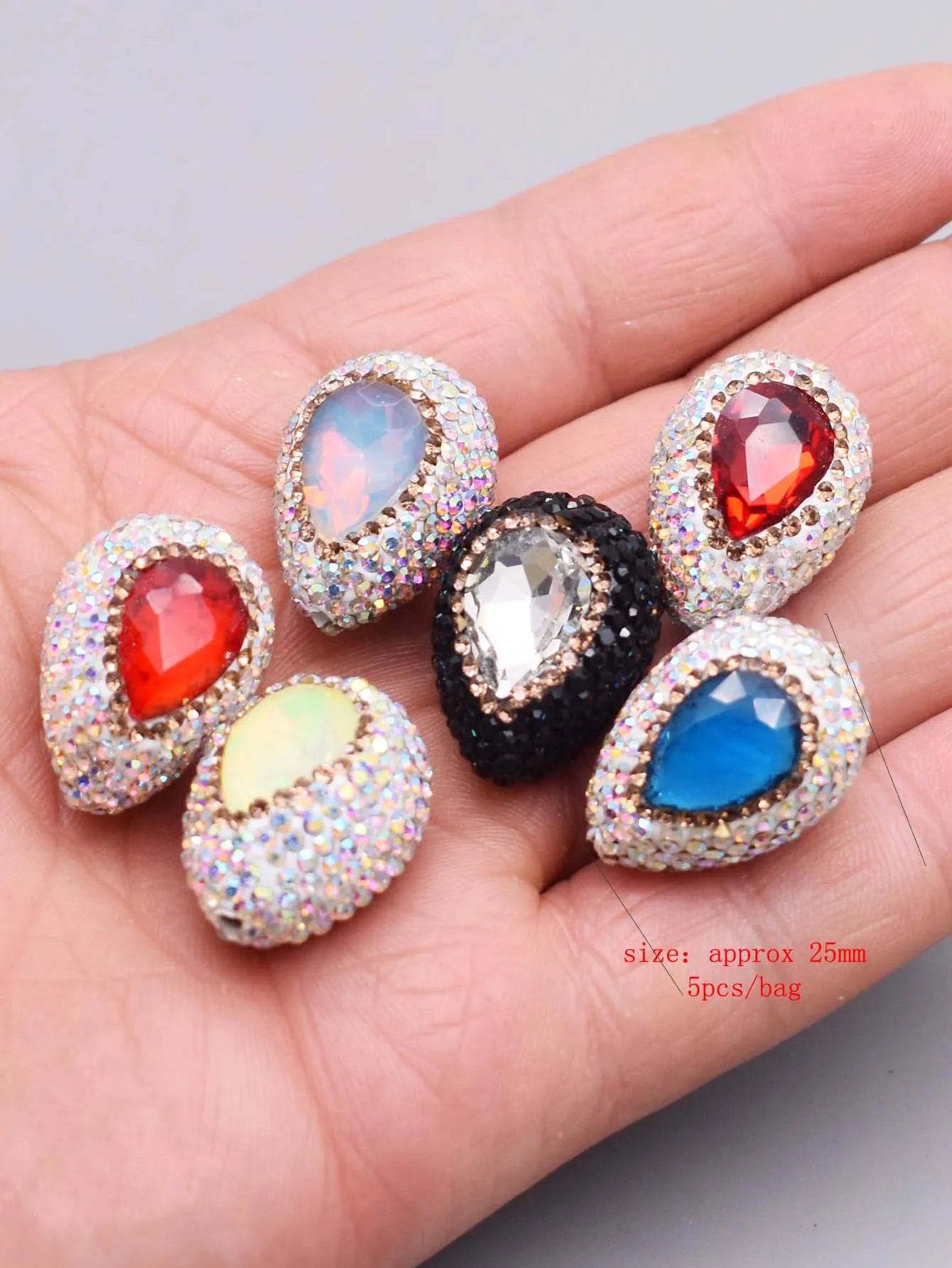 5pcs/bag Handmade Butterfly Round Flower Ball Heart Beads for Jewelry Making DIY Phone Chain Bead Pen Accessories