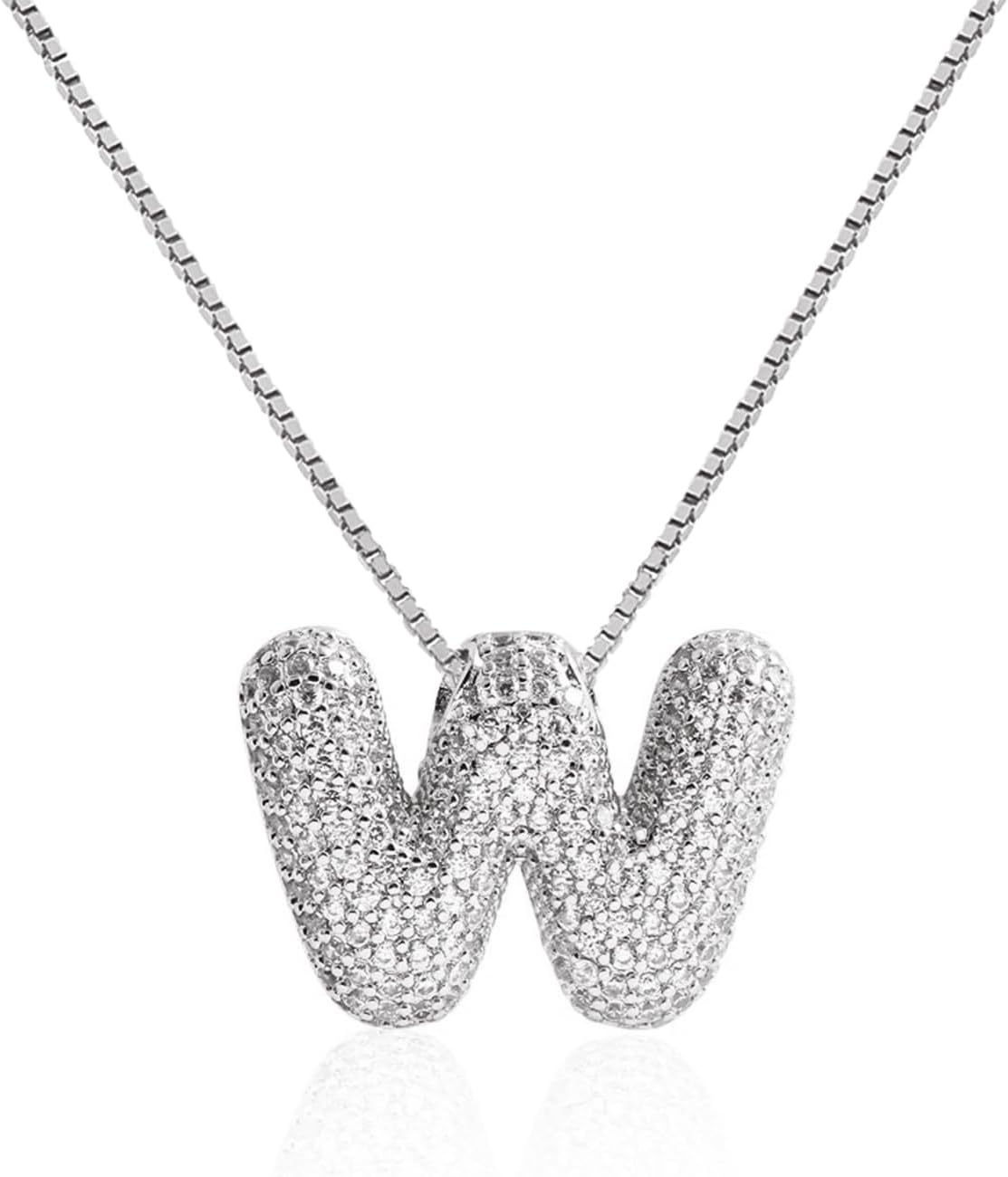 Bubble Letter Necklace Balloon Initial Necklaces for Women Dainty Alphabet Pendant 14K Gold Plated Puffy Name Personalized Jewelry