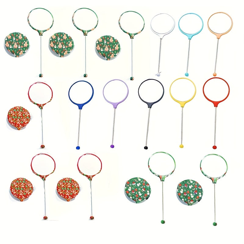 8pcs 16pcs Mother'S Day Handheld Round DIY Beadable Small Mirror Portable HD Mirror Handheld Mirror Female Specific Handle Makeup Mirror