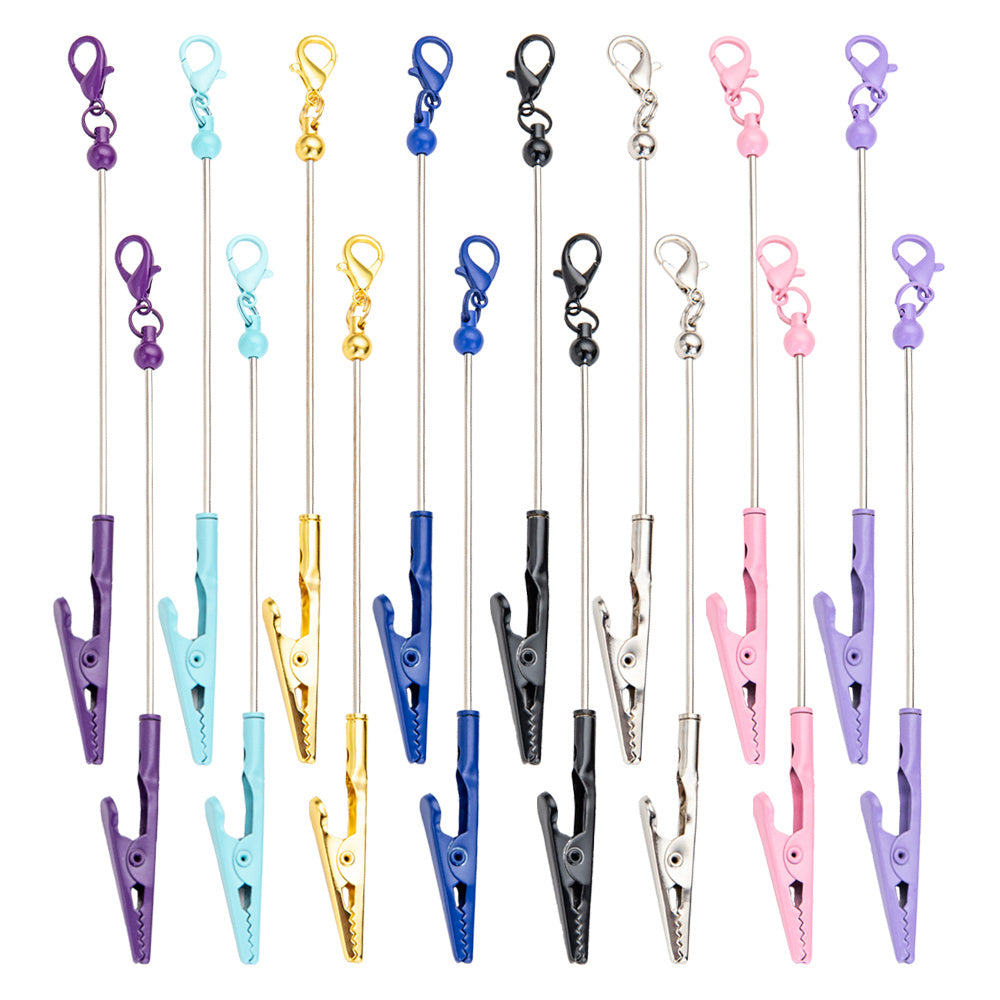 Set of 5/ 10pcs beadable blank bracelet helpers, beaded card clip, beadable blanks for handmade gifts, make your own card clips, beadable keychains