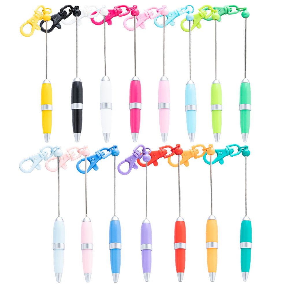 15/30pcs Creative Keychain Bead Pen Short Portable Mini Pen Office Writing Gift Ballpoint Pen