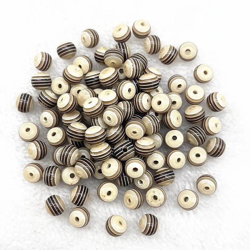 6mm 8mm Round Transparency Resin Beads Stripe Spacer Beads for Jewelry Making Children Handcraft Department DIY Accessories