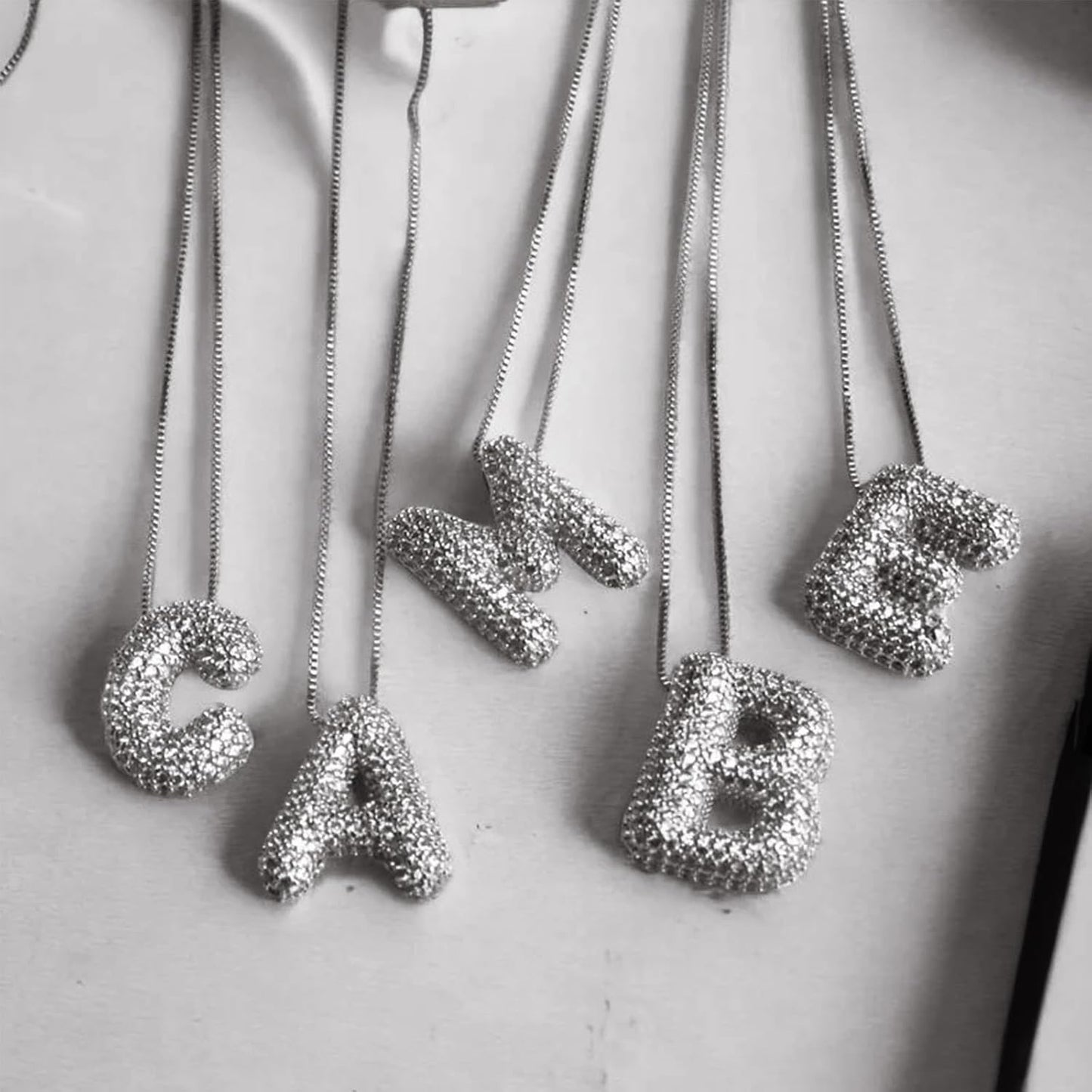 Bubble Letter Necklace Balloon Initial Necklaces for Women Dainty Alphabet Pendant 14K Gold Plated Puffy Name Personalized Jewelry