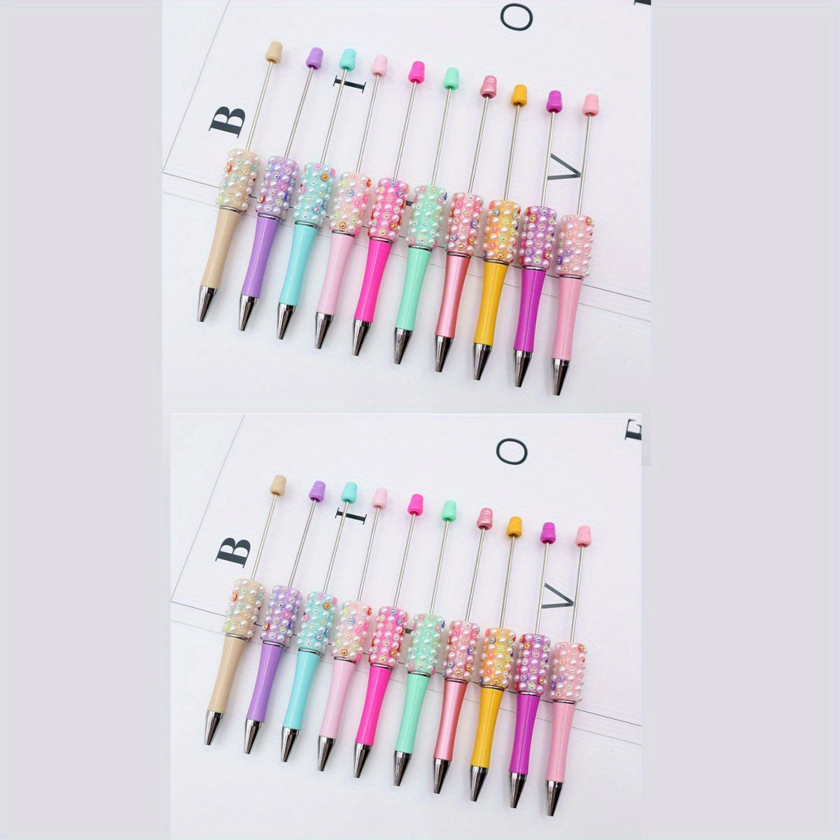 10pcs/20pcs, 10pcs/20pcs in stock DIY Colorful Pearl Bead Pen High Beauty Sunflower Pearl Bead Cute Ball Pen