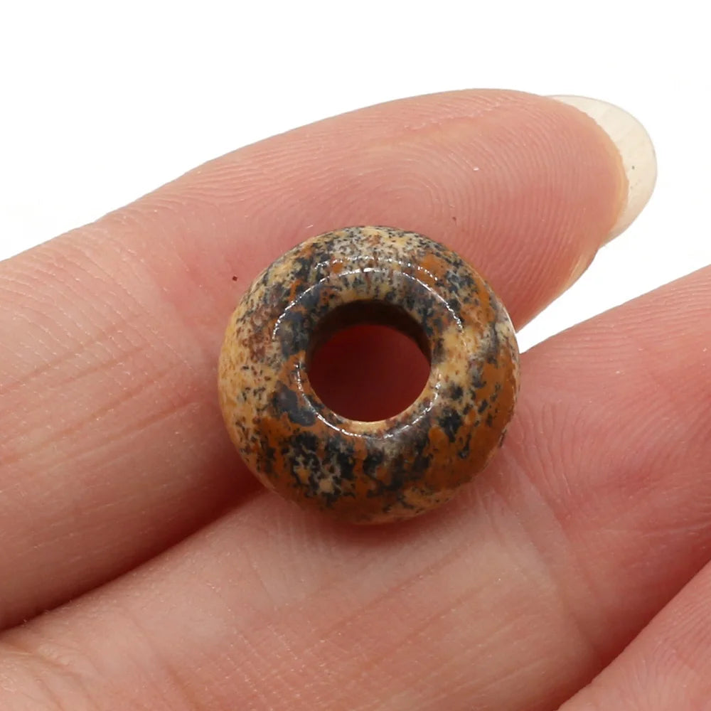 Beads Natural Agates Abacus Shape Big Hole Natural Semi-precious Stone Beads Size 7x14mm for Making Jewelry Necklace Hole 6mm