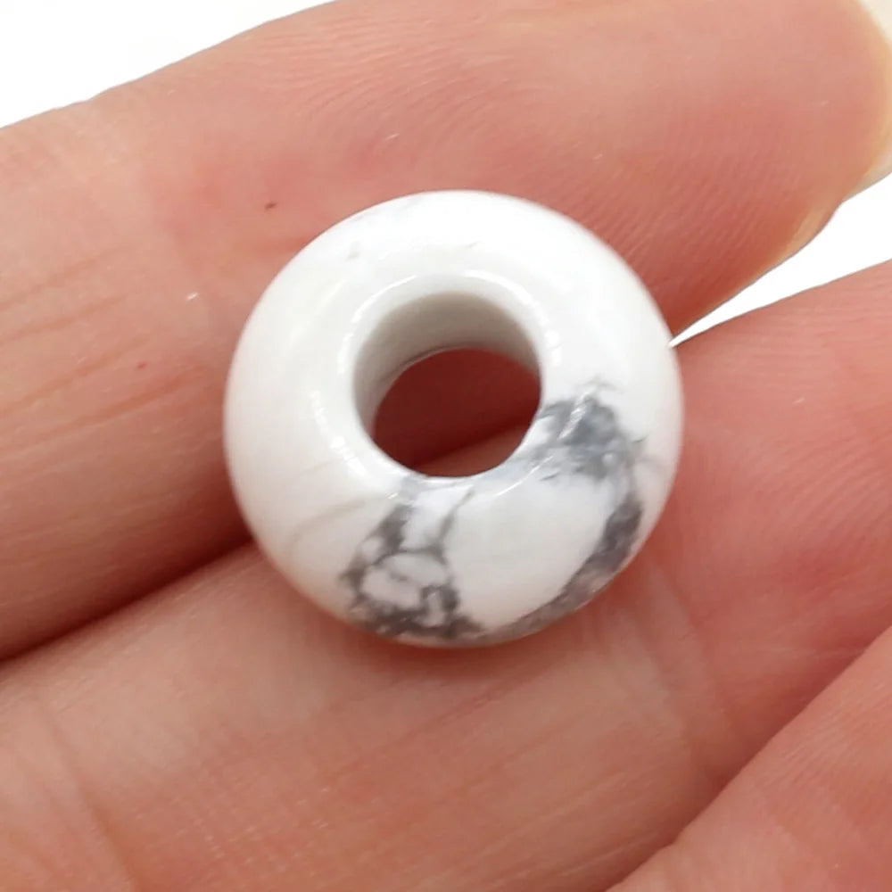 Beads Natural Agates Abacus Shape Big Hole Natural Semi-precious Stone Beads Size 7x14mm for Making Jewelry Necklace Hole 6mm