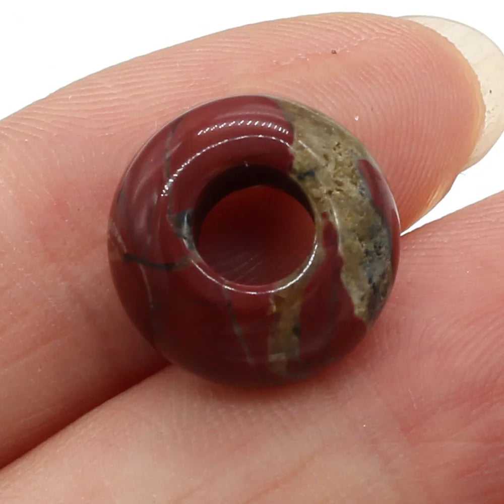 Beads Natural Agates Abacus Shape Big Hole Natural Semi-precious Stone Beads Size 7x14mm for Making Jewelry Necklace Hole 6mm