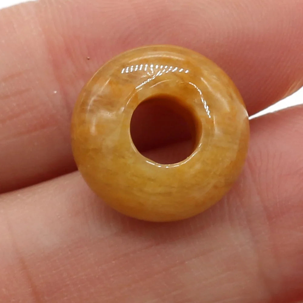 Beads Natural Agates Abacus Shape Big Hole Natural Semi-precious Stone Beads Size 7x14mm for Making Jewelry Necklace Hole 6mm