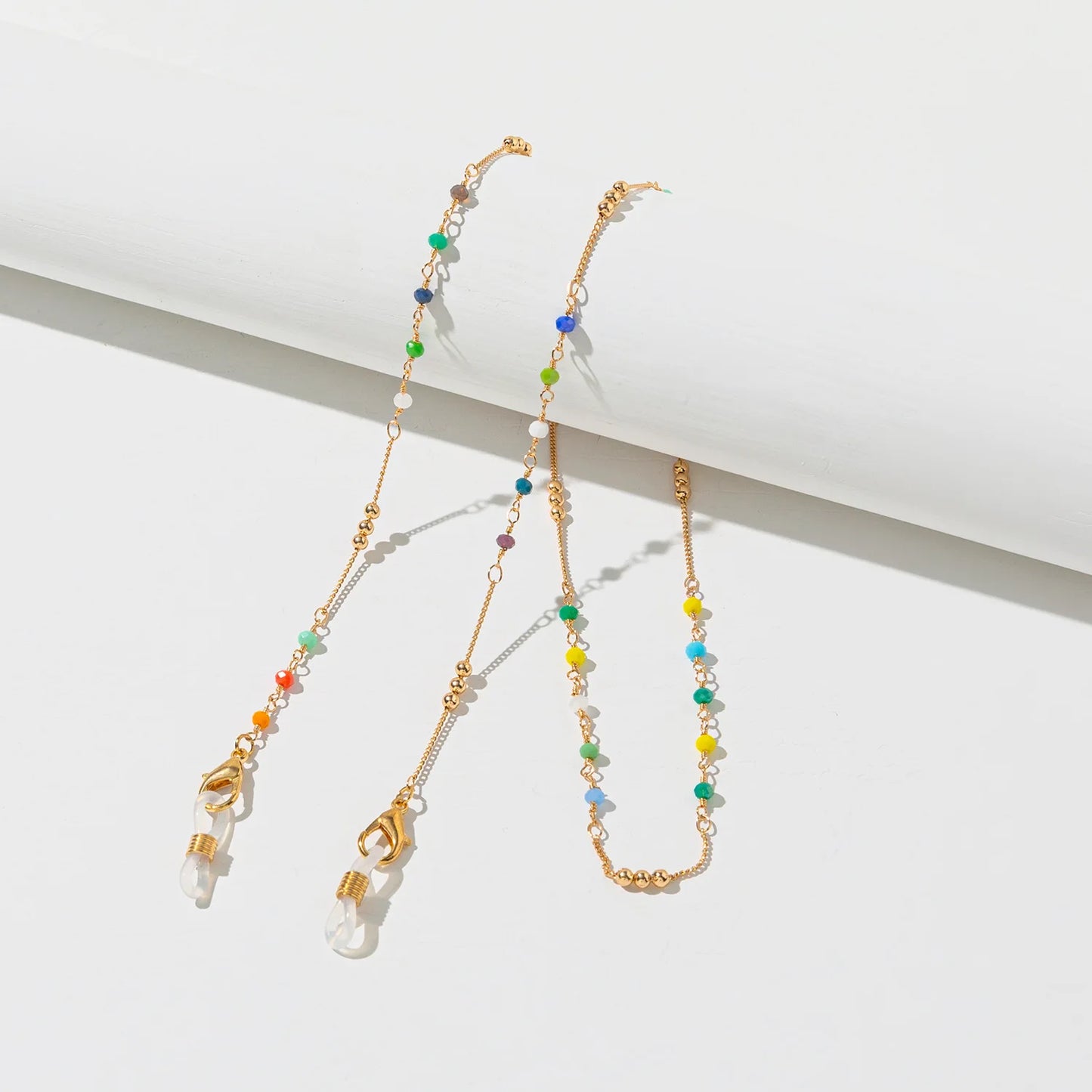 Colorful Metal Crystal Glasses Chain Fashion Women Non-Slip Eyeglasses Holder Cord Sunglass Accessories Face-Mask Lanyard Rope