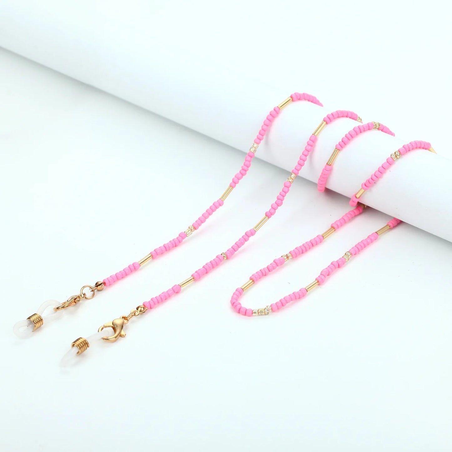 Colorful Rice Beaded Glasses Chains Women Face-Mask Strap Acrylic Sunglasses Lanyard Holder Cord For Handmade Eyeglass Necklace
