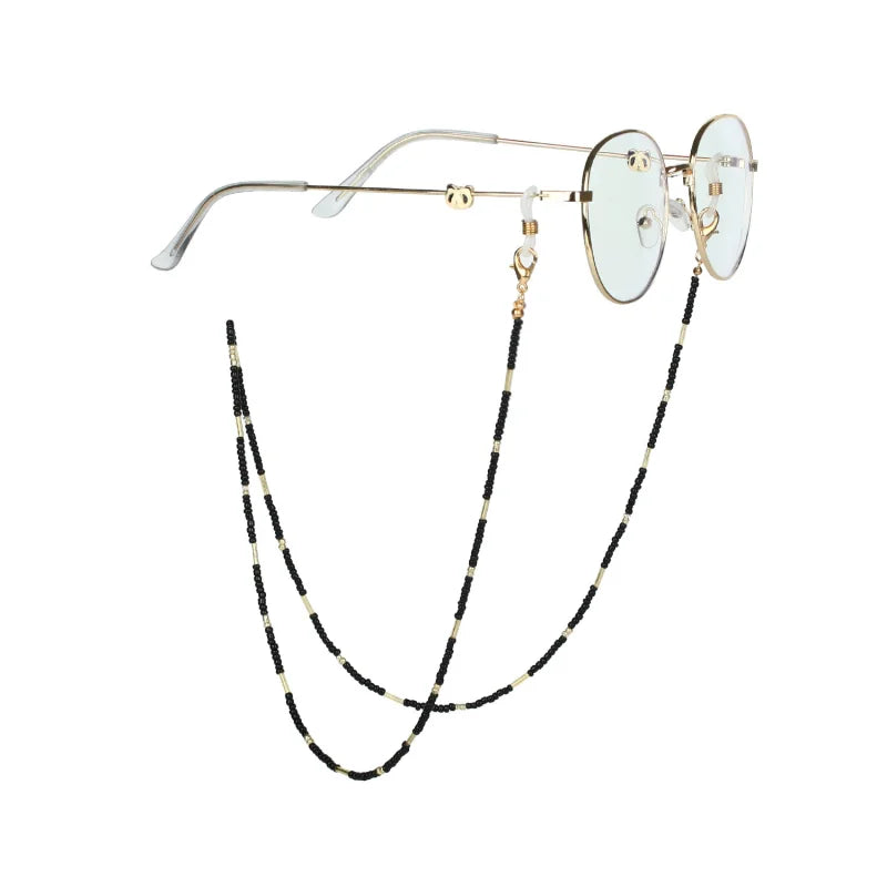 Colorful Rice Beaded Glasses Chains Women Face-Mask Strap Acrylic Sunglasses Lanyard Holder Cord For Handmade Eyeglass Necklace