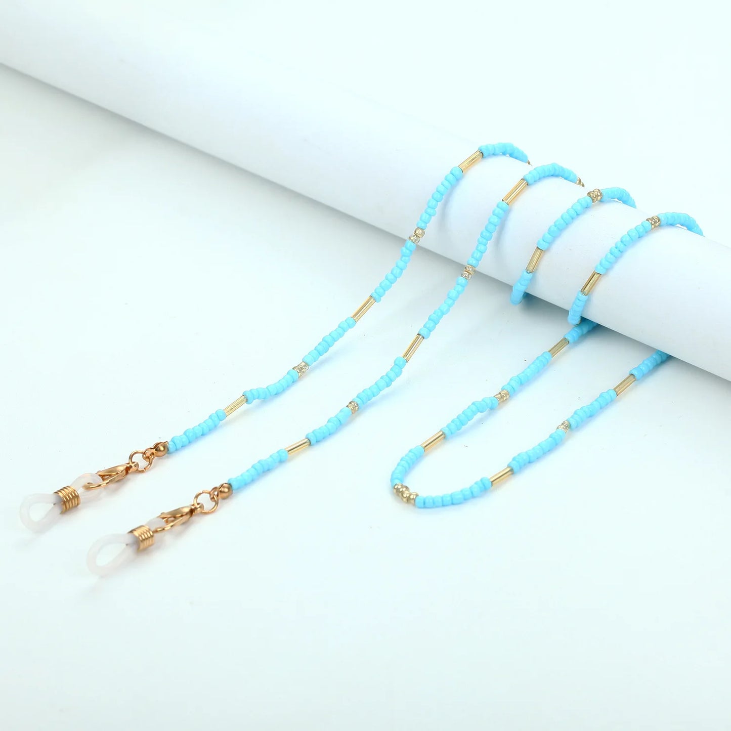 Colorful Rice Beaded Glasses Chains Women Face-Mask Strap Acrylic Sunglasses Lanyard Holder Cord For Handmade Eyeglass Necklace