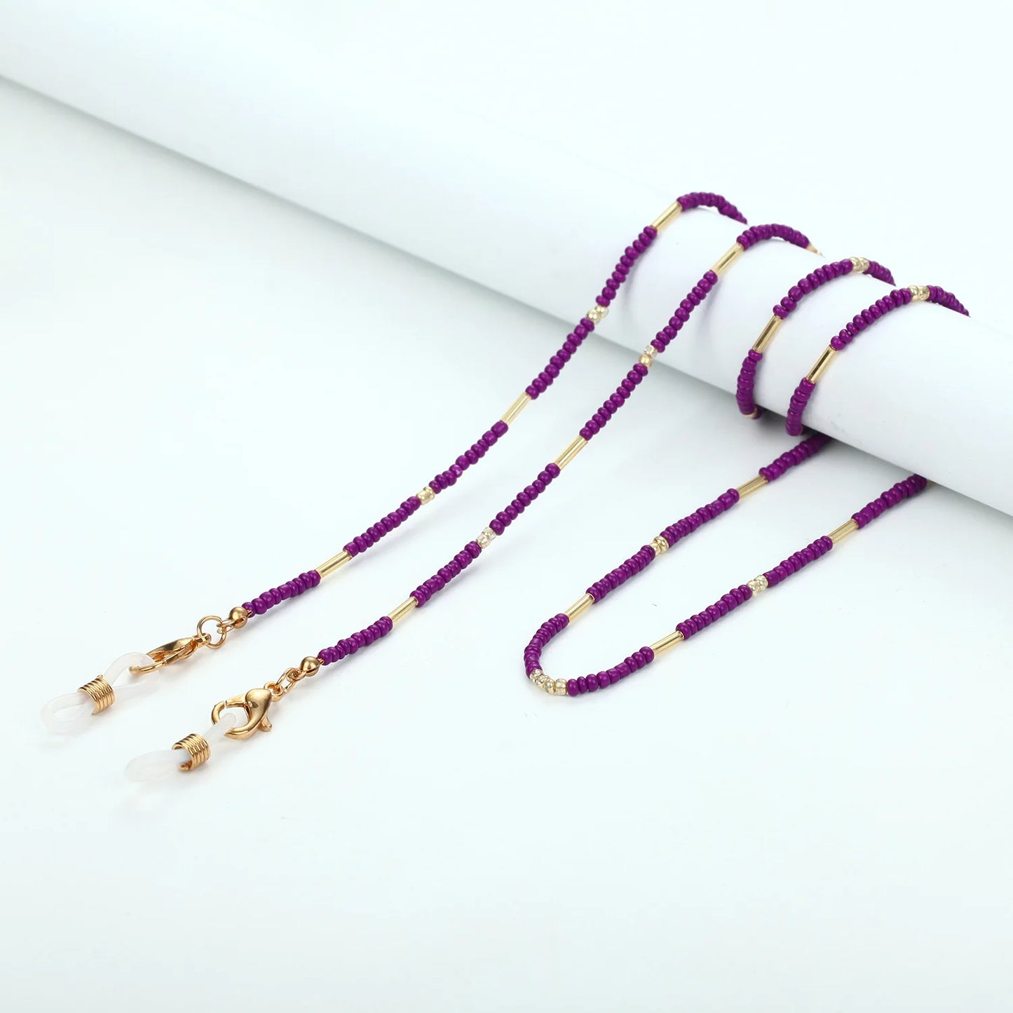 Colorful Rice Beaded Glasses Chains Women Face-Mask Strap Acrylic Sunglasses Lanyard Holder Cord For Handmade Eyeglass Necklace