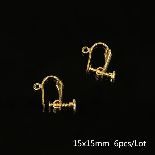 Different 4-20pcs Gold Color Rhodium Non Piercing Screw Round Ear Clip Earring Hooks For DIY Earring Findings Jewelry Making