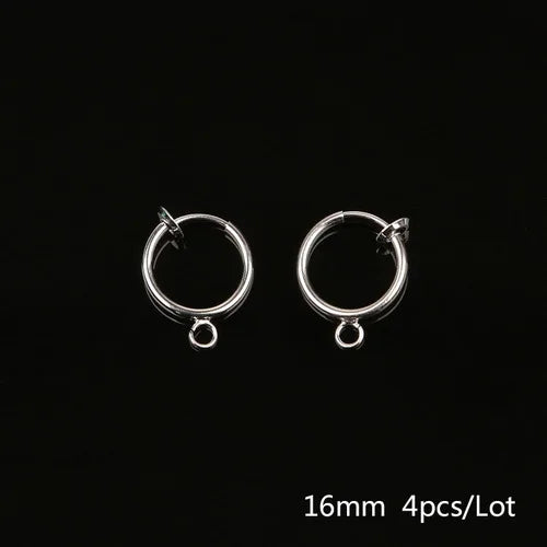 Different 4-20pcs Gold Color Rhodium Non Piercing Screw Round Ear Clip Earring Hooks For DIY Earring Findings Jewelry Making