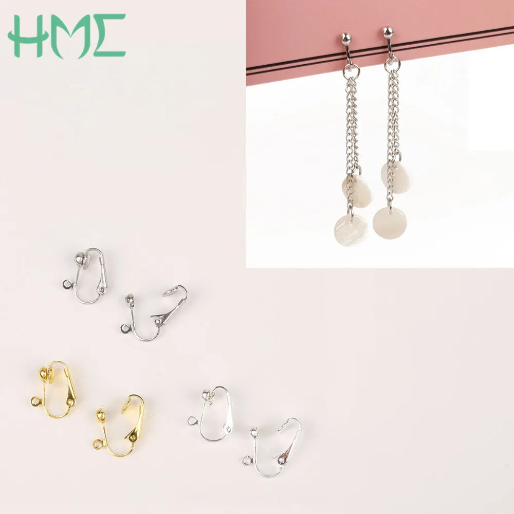 Different 4-20pcs Gold Color Rhodium Non Piercing Screw Round Ear Clip Earring Hooks For DIY Earring Findings Jewelry Making