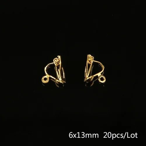 Different 4-20pcs Gold Color Rhodium Non Piercing Screw Round Ear Clip Earring Hooks For DIY Earring Findings Jewelry Making