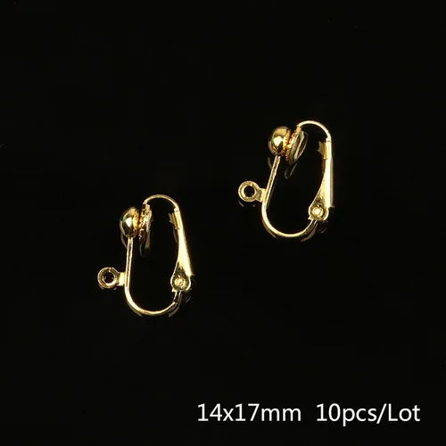 Different 4-20pcs Gold Color Rhodium Non Piercing Screw Round Ear Clip Earring Hooks For DIY Earring Findings Jewelry Making