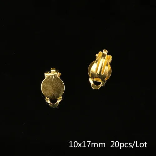 Different 4-20pcs Gold Color Rhodium Non Piercing Screw Round Ear Clip Earring Hooks For DIY Earring Findings Jewelry Making