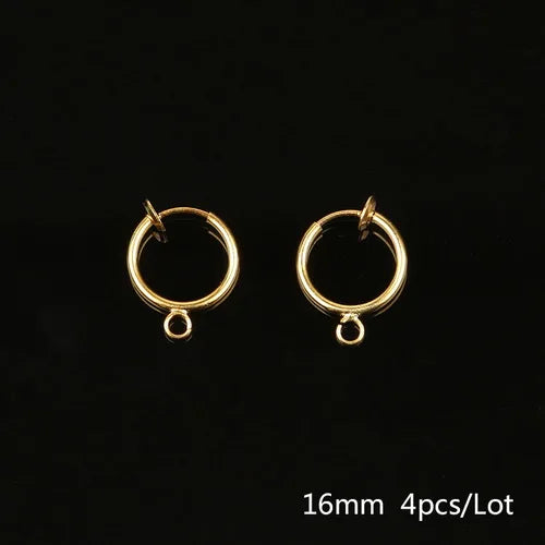 Different 4-20pcs Gold Color Rhodium Non Piercing Screw Round Ear Clip Earring Hooks For DIY Earring Findings Jewelry Making