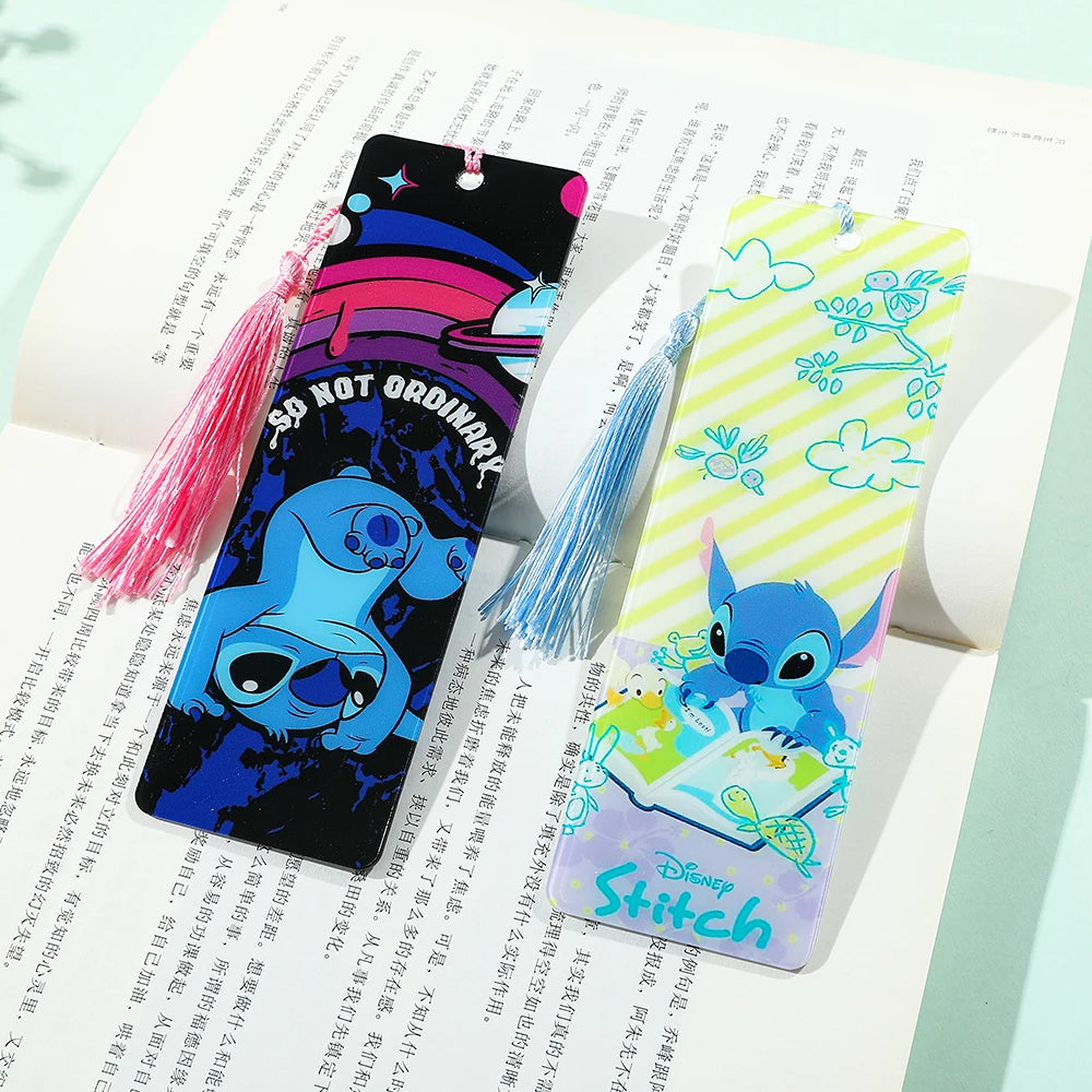 Disney Stitch Bookmarks Anime Girls Collection Acrylic Bookmarks Book Lovers Teachers Friends Reading Markers Kids Toys