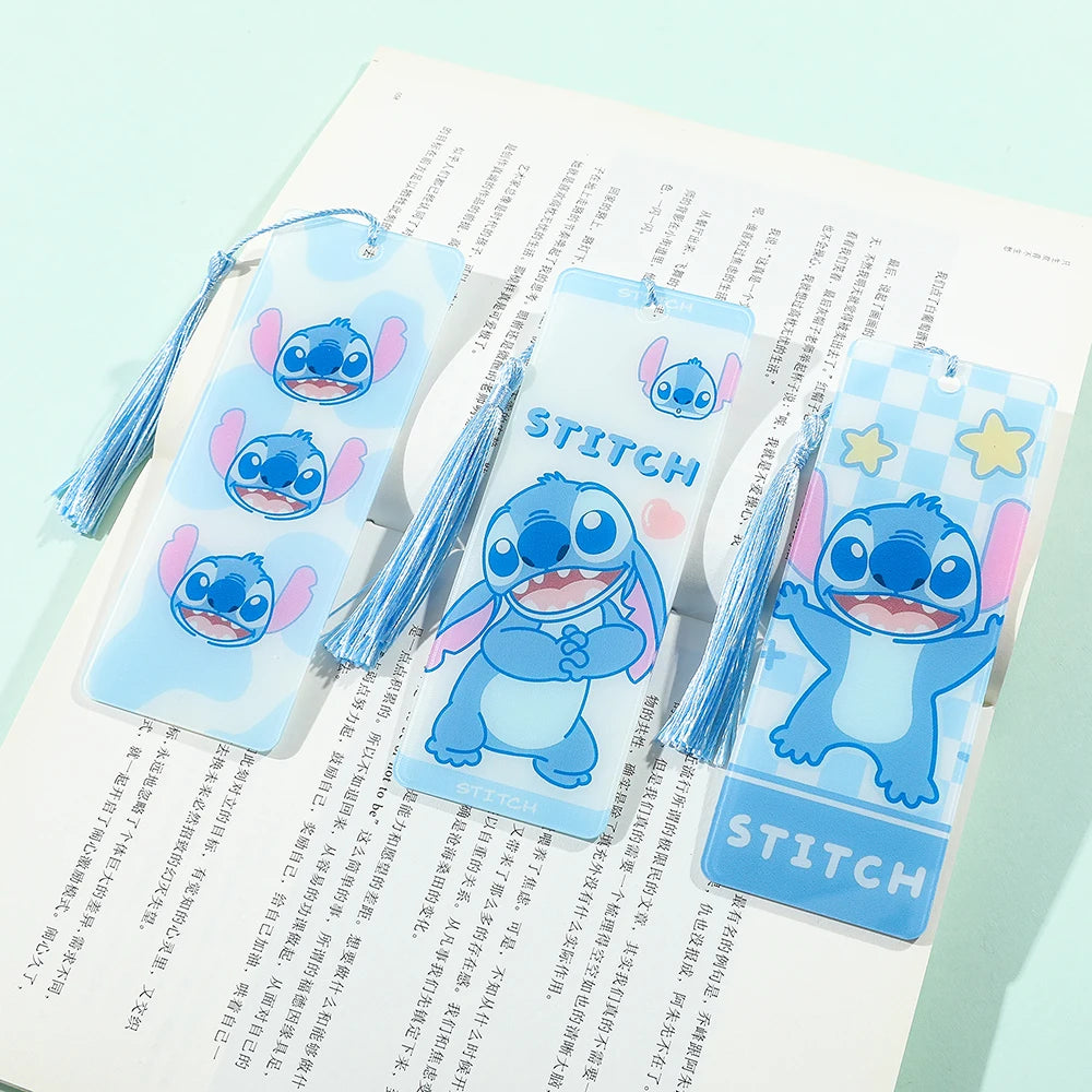 Disney Stitch Bookmarks Anime Girls Collection Acrylic Bookmarks Book Lovers Teachers Friends Reading Markers Kids Toys