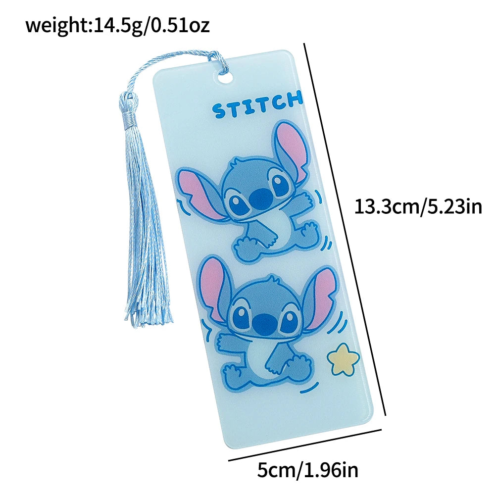 Disney Stitch Bookmarks Anime Girls Collection Acrylic Bookmarks Book Lovers Teachers Friends Reading Markers Kids Toys