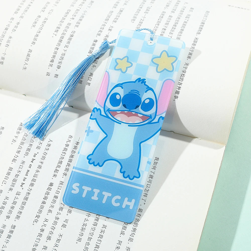 Disney Stitch Bookmarks Anime Girls Collection Acrylic Bookmarks Book Lovers Teachers Friends Reading Markers Kids Toys