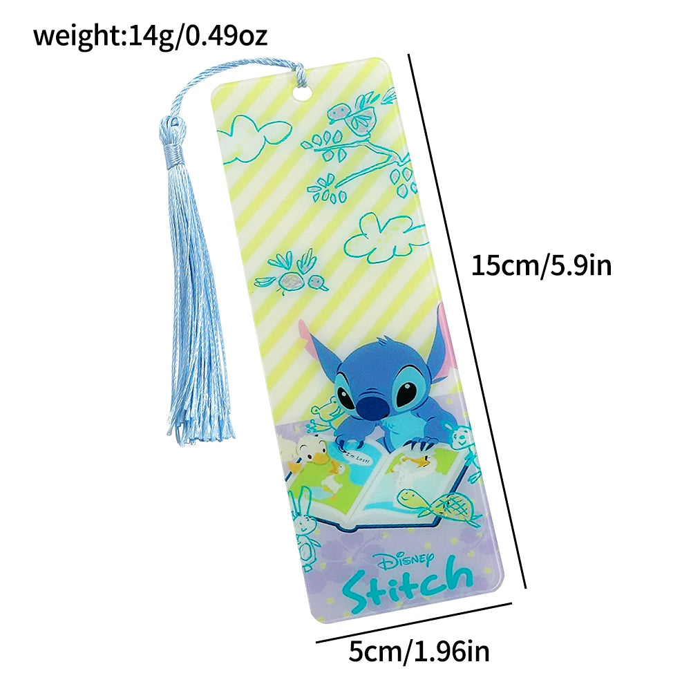 Disney Stitch Bookmarks Anime Girls Collection Acrylic Bookmarks Book Lovers Teachers Friends Reading Markers Kids Toys