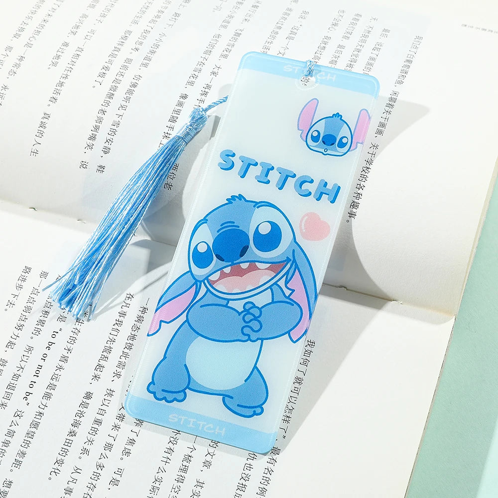 Disney Stitch Bookmarks Anime Girls Collection Acrylic Bookmarks Book Lovers Teachers Friends Reading Markers Kids Toys