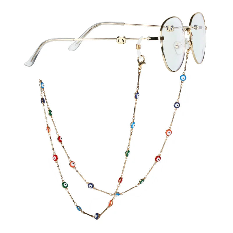 Fashion 6 Piece Set Women Glasses Chains Holder Cord Metal Acrylic Eyeglass Chain Anti-Drop Face-Mask Strap Sunglasses Lanyard