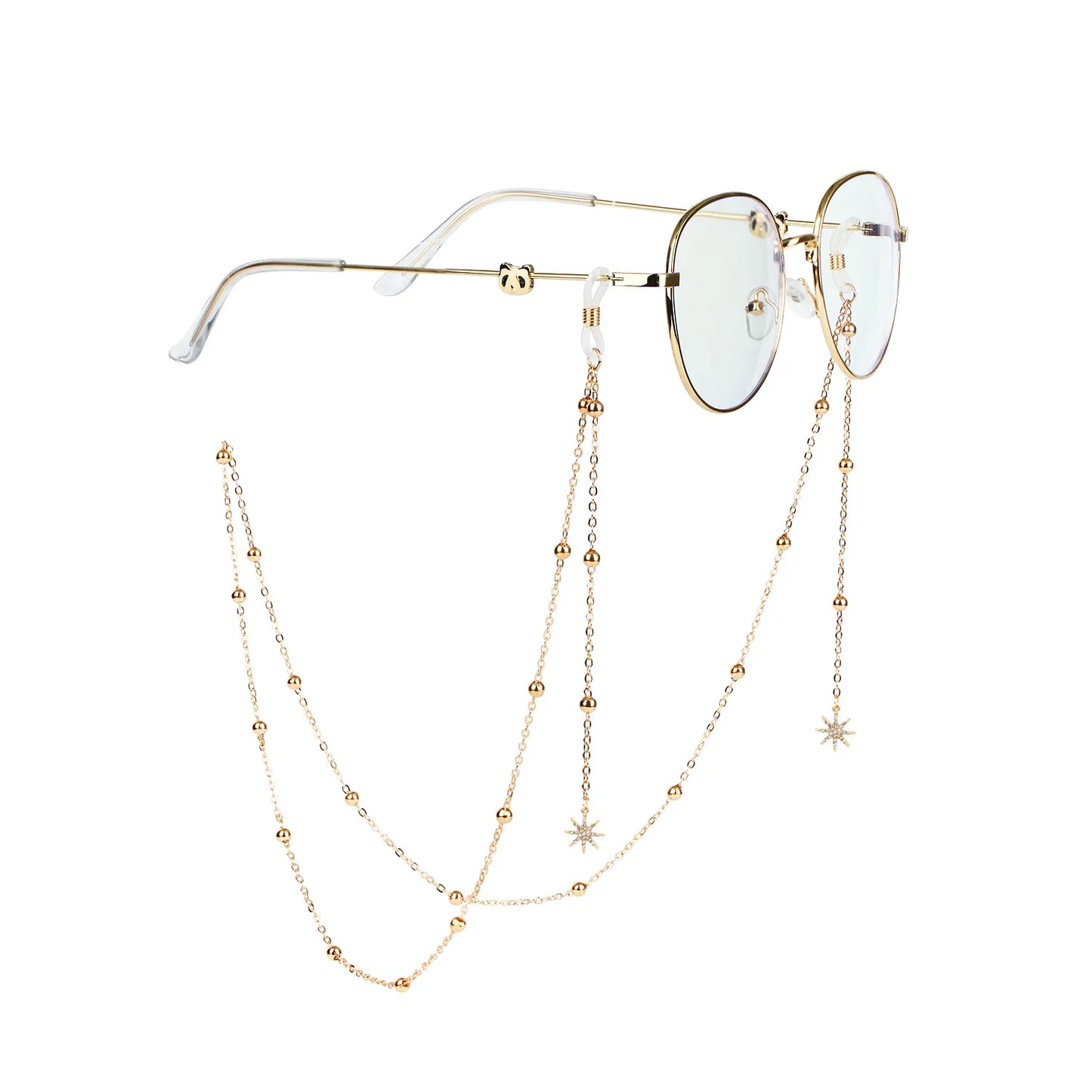 Fashion Animal Letter Pendant Glasses Chains Women Eyeglasses Sunglasses Lanyard Metal Glasses Metal Strap Holder Cord Necklace