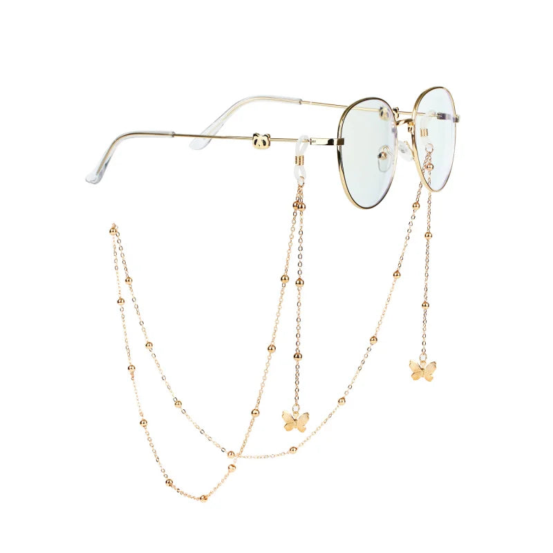 Fashion Animal Letter Pendant Glasses Chains Women Eyeglasses Sunglasses Lanyard Metal Glasses Metal Strap Holder Cord Necklace