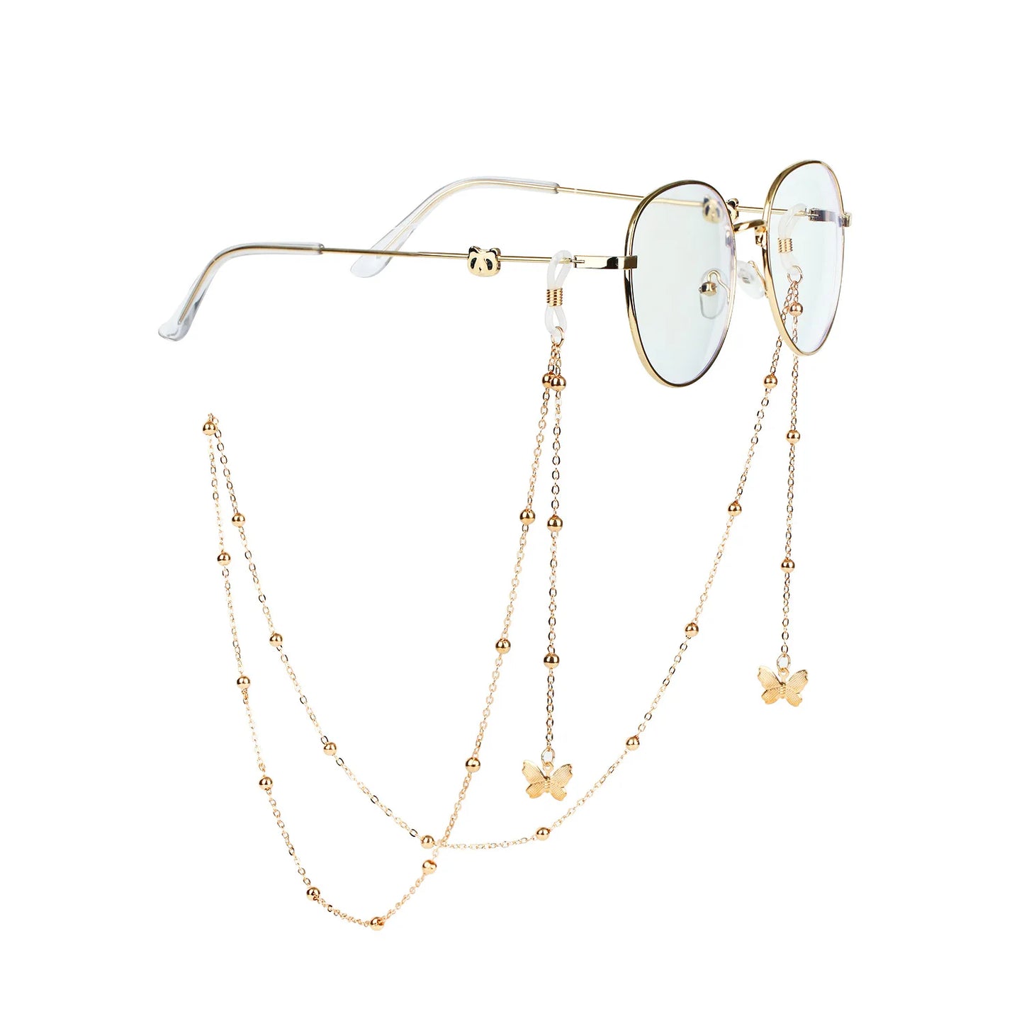 Fashion Animal Letter Pendant Glasses Chains Women Eyeglasses Sunglasses Lanyard Metal Glasses Metal Strap Holder Cord Necklace