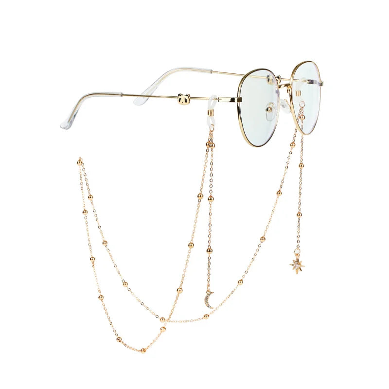 Fashion Animal Letter Pendant Glasses Chains Women Eyeglasses Sunglasses Lanyard Metal Glasses Metal Strap Holder Cord Necklace