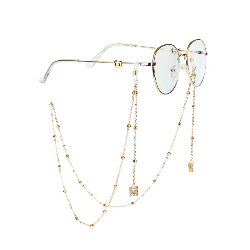 Fashion Animal Letter Pendant Glasses Chains Women Eyeglasses Sunglasses Lanyard Metal Glasses Metal Strap Holder Cord Necklace