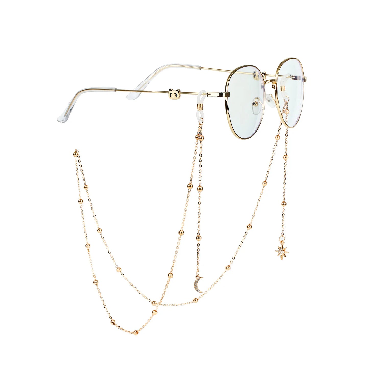 Fashion Animal Letter Pendant Glasses Chains Women Eyeglasses Sunglasses Lanyard Metal Glasses Metal Strap Holder Cord Necklace