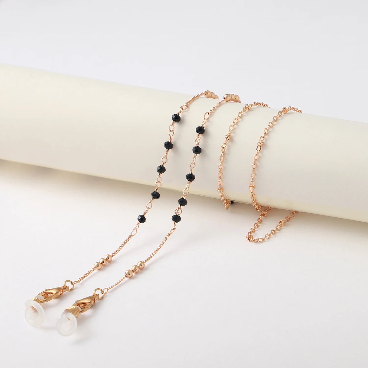 Fashion Metal Glasses Hanging Rope Acrylic Round Beaded Sunglass Lanyard Cord Women Anti-Drop Reading Eyeglasses Chain Strap