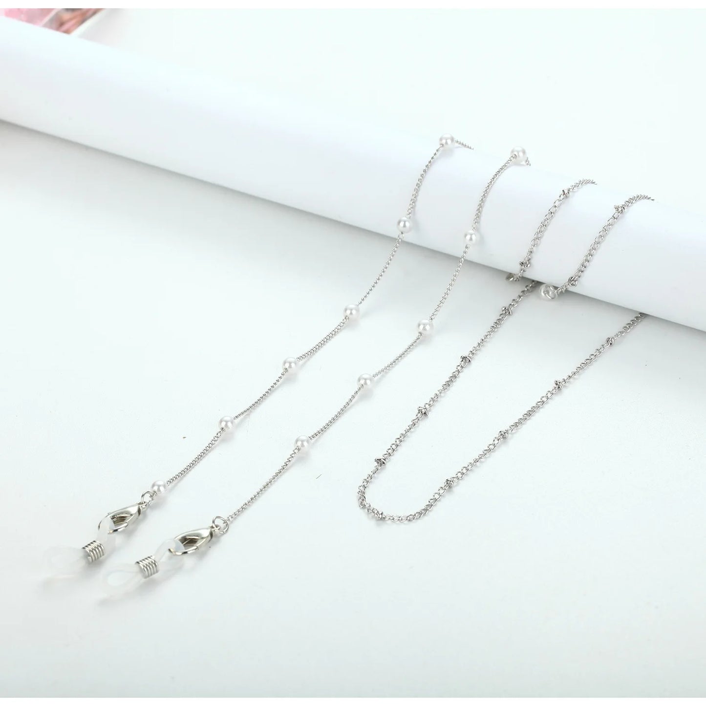 Fashion Metal Pearl Glasses Chain Silver Color Pentagram Round Piece Sunglass Holder Rope Non-Slip Eyeglasses Lanyard Cord Strap