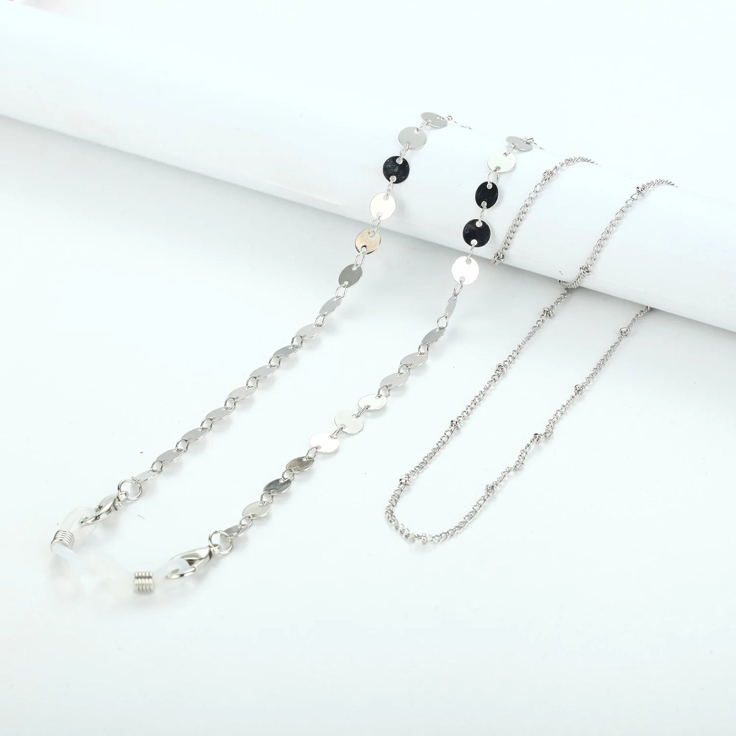 Fashion Metal Pearl Glasses Chain Silver Color Pentagram Round Piece Sunglass Holder Rope Non-Slip Eyeglasses Lanyard Cord Strap