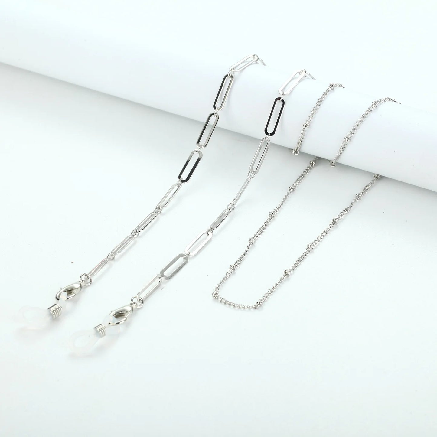 Fashion Metal Pearl Glasses Chain Silver Color Pentagram Round Piece Sunglass Holder Rope Non-Slip Eyeglasses Lanyard Cord Strap